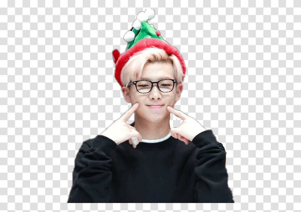 Download Bts Christmas Rm Image Bts, Person, Human, Clothing, Apparel Transparent Png