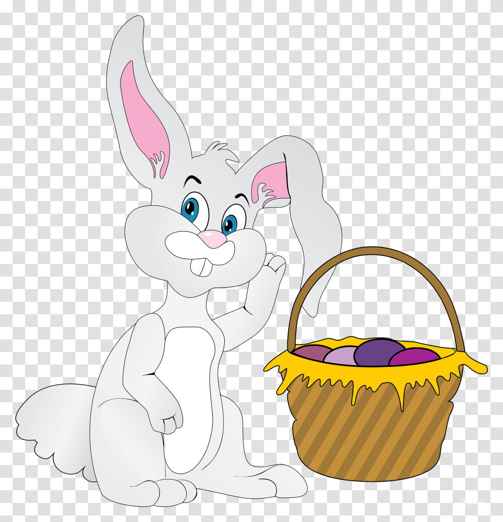 Download Bugs Rabbit European Easter Bunny Happy Clipart Rabbit, Bucket Transparent Png