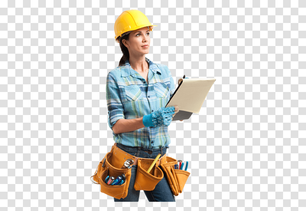 Download Building Engineer Construction, Clothing, Person, Helmet, Hardhat Transparent Png