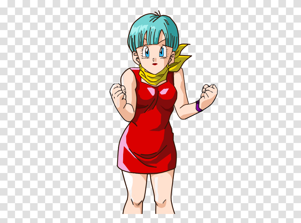 Download Bulma Under A Dance Trance Dragon Ball Bulma Red, Comics, Book, Person, Human Transparent Png