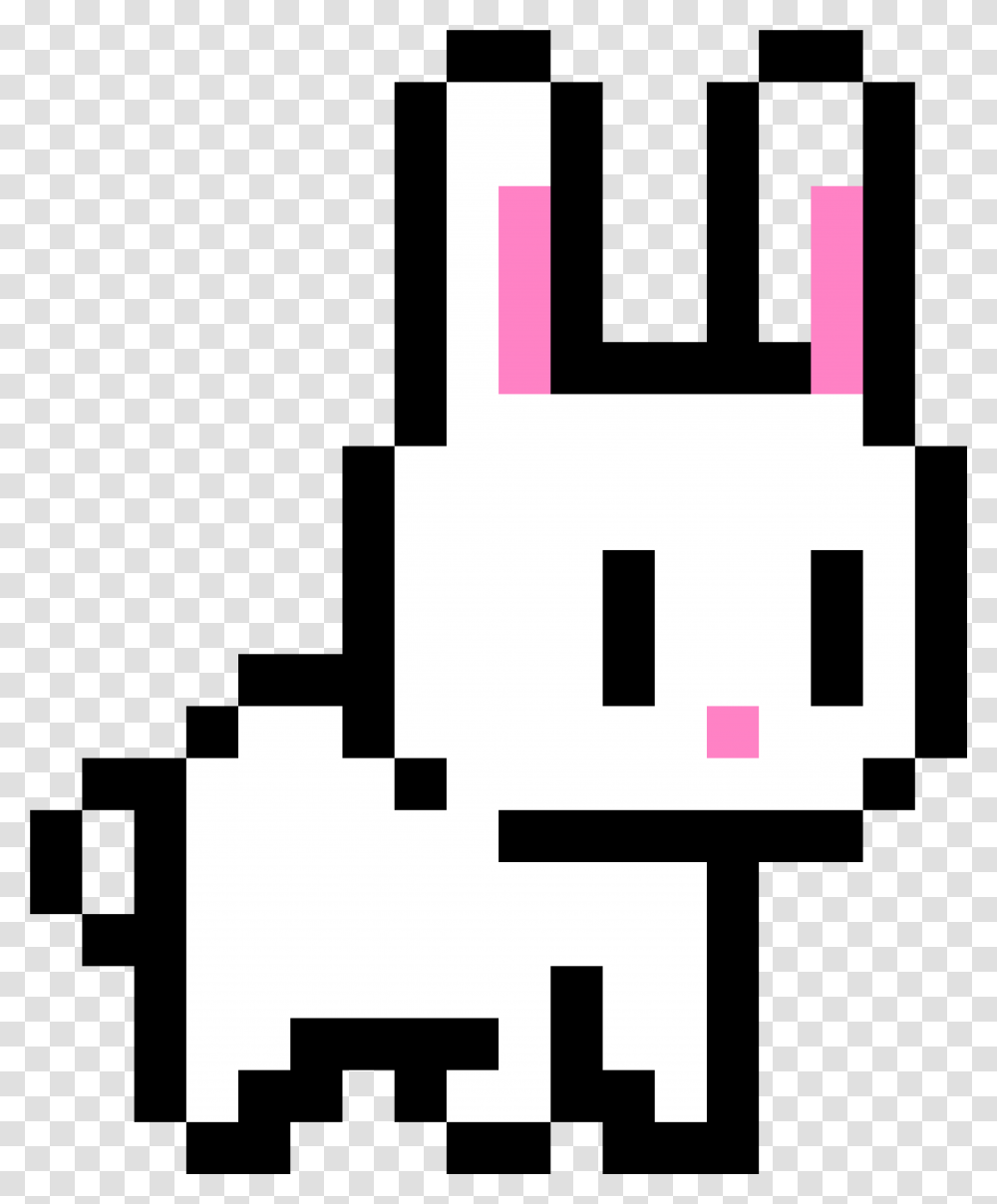 Download Bunny Pixel Art Bunny Pixel Art 8 Bit Super Mario Cloud, First Aid, Electrical Device, Text, Stencil Transparent Png