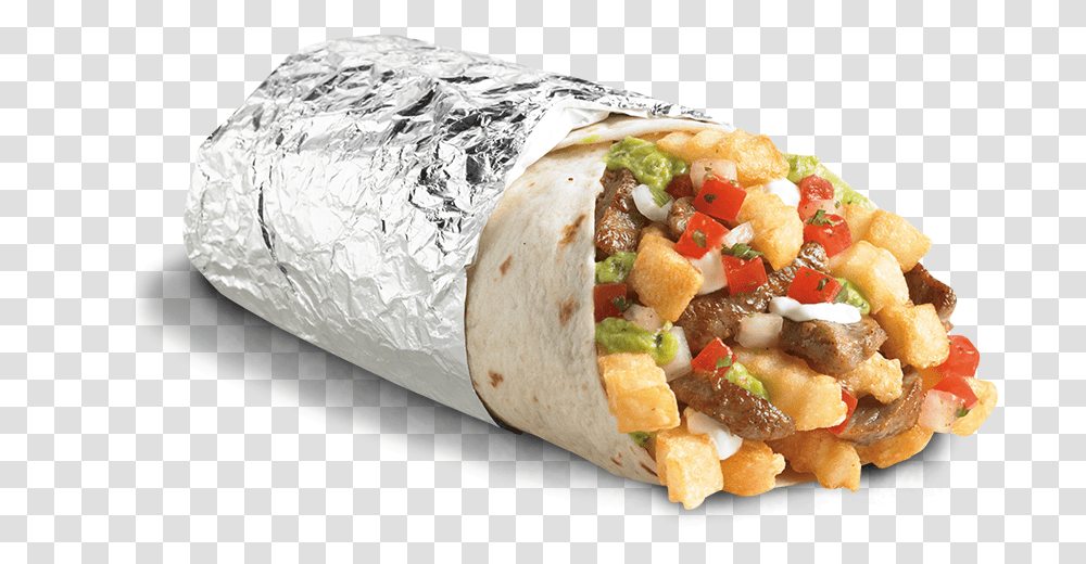 Download Burrito Background Del Taco Cali Steak And Guac, Food, Hot Dog, Bowl Transparent Png