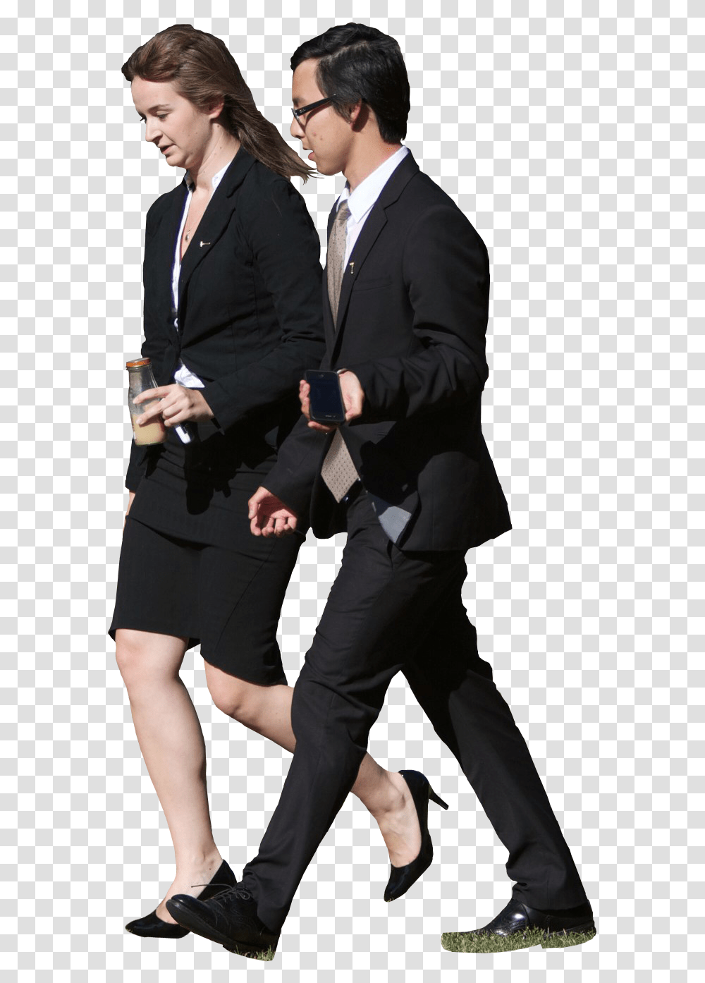 Download Business People Clipart Business People Walking, Suit, Overcoat, Tie Transparent Png