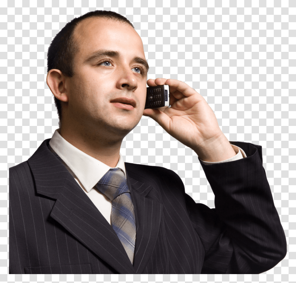 Download Businessman Image Hq Businessman On Phone, Tie, Accessories, Person, Suit Transparent Png