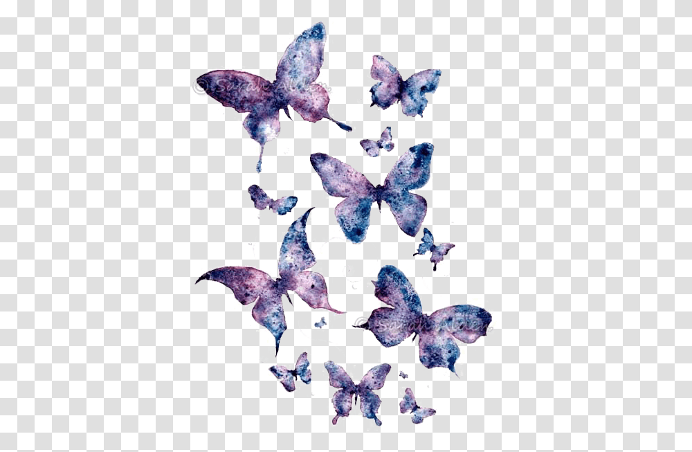 Download Butterfly Art Purple Watercolor Paper Painting Hq Purple Butterfly Art, Plant, Flower, Blossom, Graphics Transparent Png
