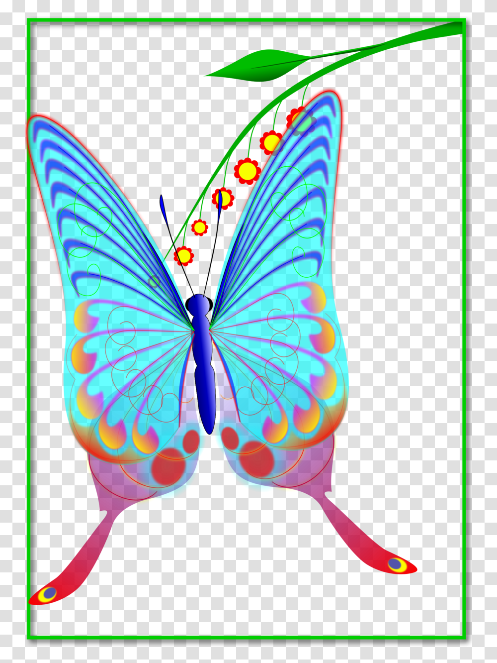 Download Butterfly Clipart Monarch Butterfly Clip Art Butterfly, Ornament, Pattern, Fractal Transparent Png