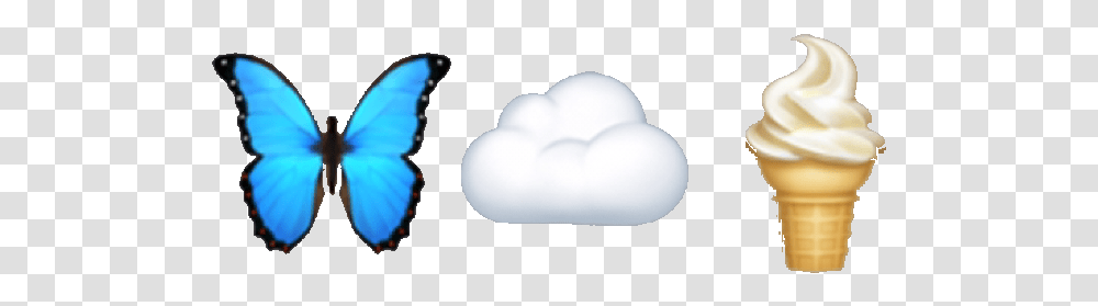 Download Butterfly Cloud Icecream Emoji Butterfly Emoji, Foam, Cotton Transparent Png