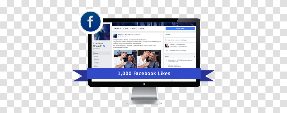 Download Buy 1000 Facebook, Computer, Electronics, Person, Human Transparent Png