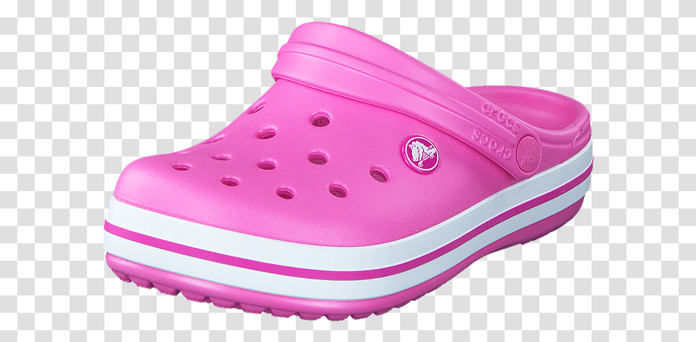 Download Buy Crocs Crocband Clog Kids Party Pink Shoes Shoe, Clothing, Apparel, Footwear, Sneaker Transparent Png