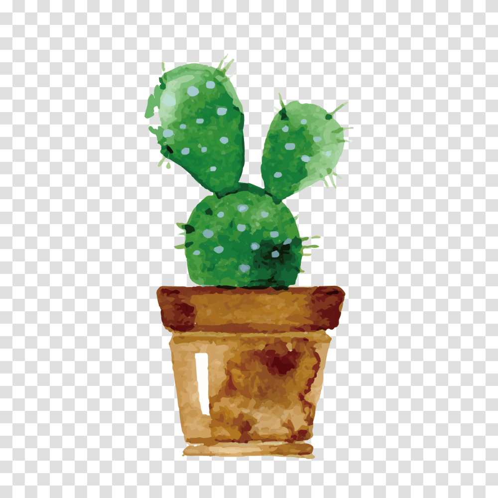 Download Cactaceae Watercolor Painting Drawing Succulent Backgrounds Watercolor Cactus Clipart, Plant Transparent Png