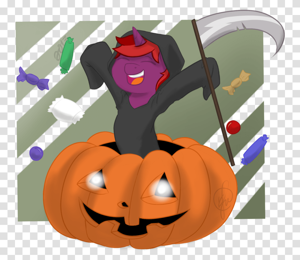 Download Cadetredshirt Commission Cute Grim Reaper Halloween, Pumpkin, Vegetable, Plant, Food Transparent Png