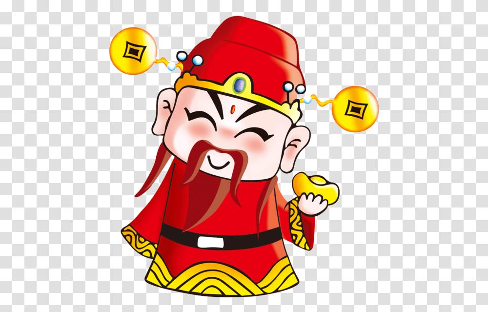 Download Caishen Chinese New Year Cartoon Area Cartoon, Person, Human, Elf, Clothing Transparent Png