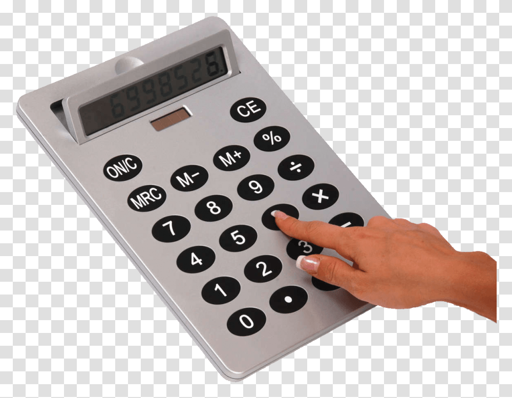 Download Calculator Image Hq Kalkulator, Electronics, Person, Human, Mobile Phone Transparent Png