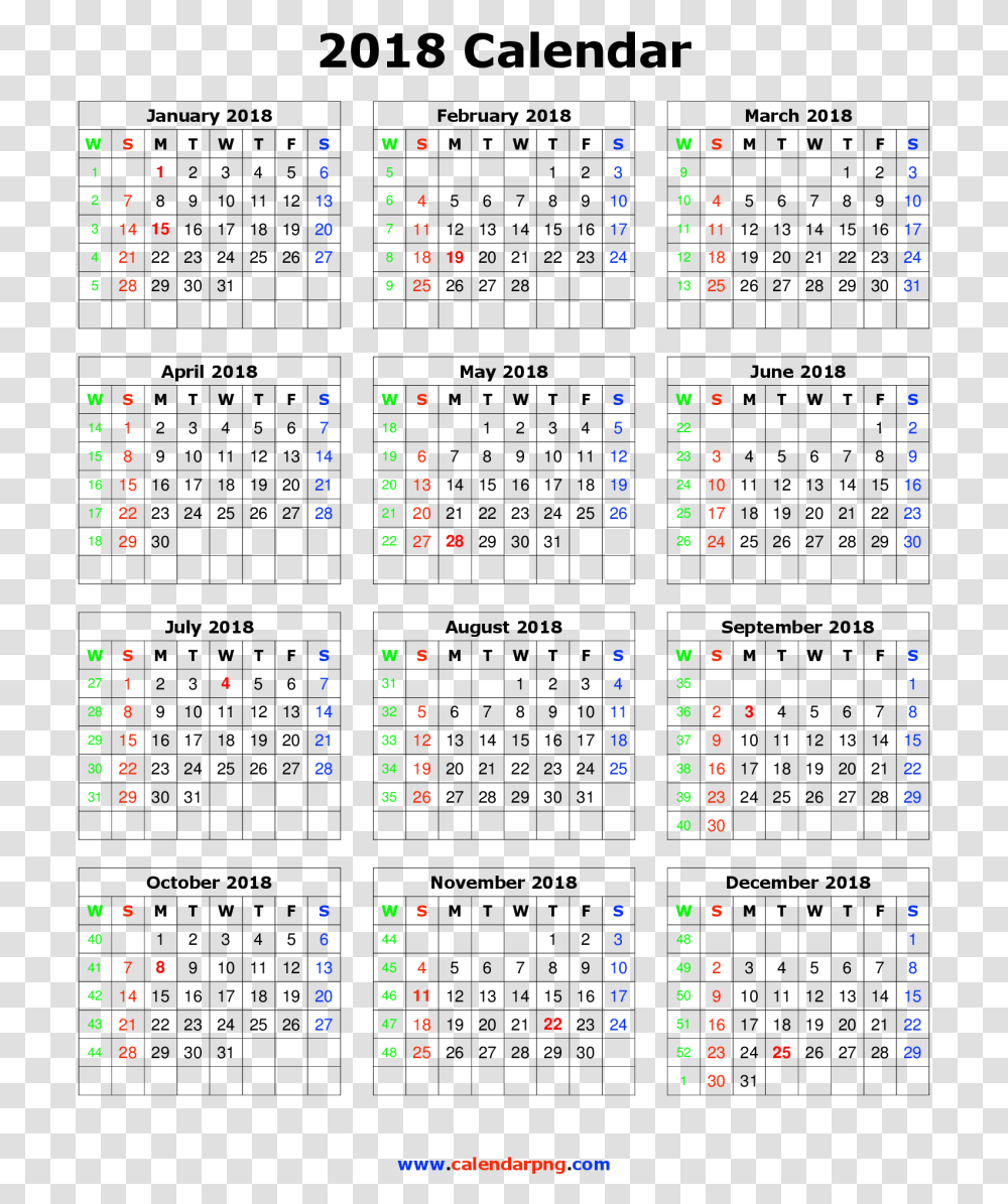 Download Calendar 2018 Hd For Designing Projects Calendar 2018 Hd, Number, Scoreboard Transparent Png