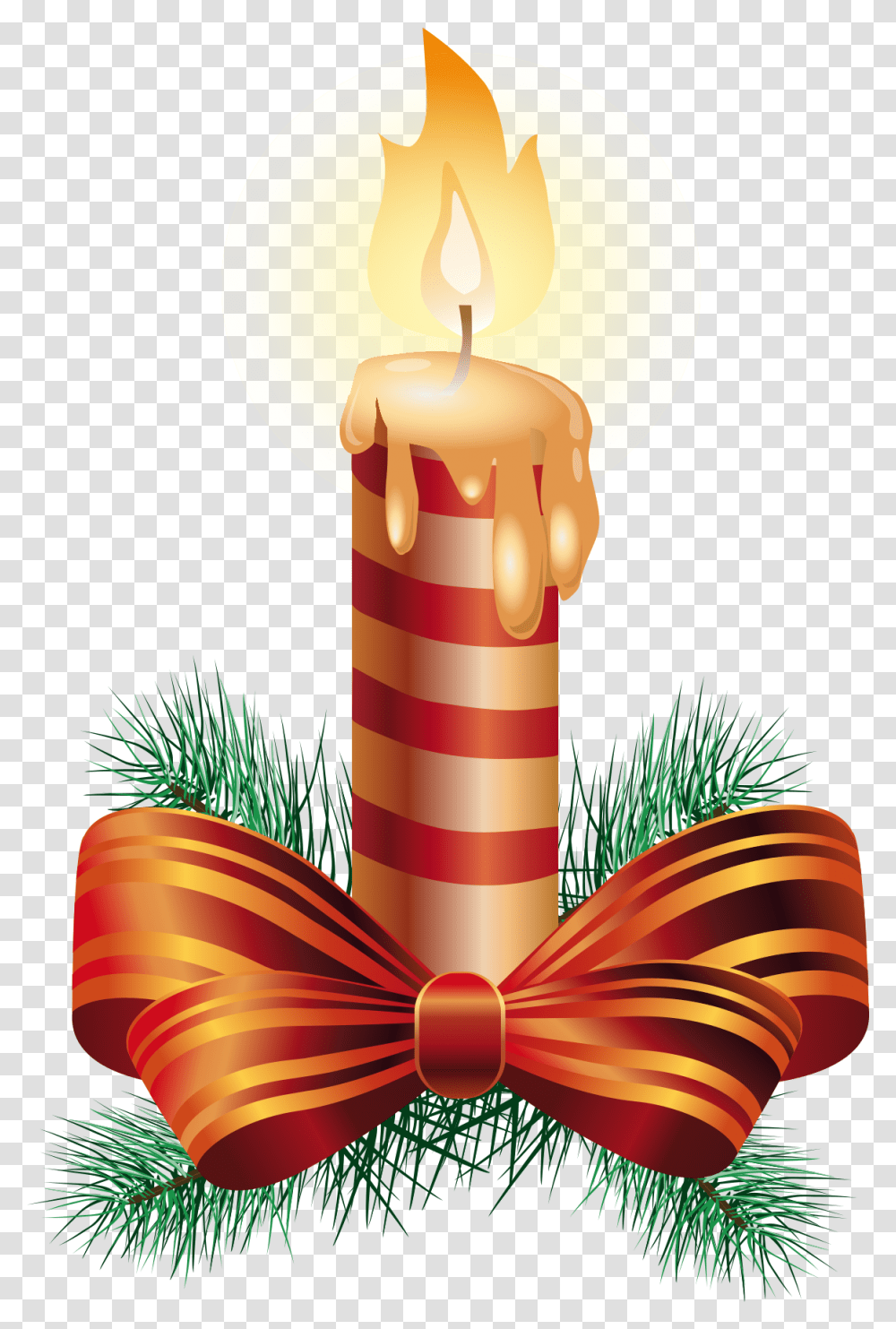 Download Candle Vector Ornament Red Ribbon And Candle, Balloon, Fire, Flame, Tie Transparent Png