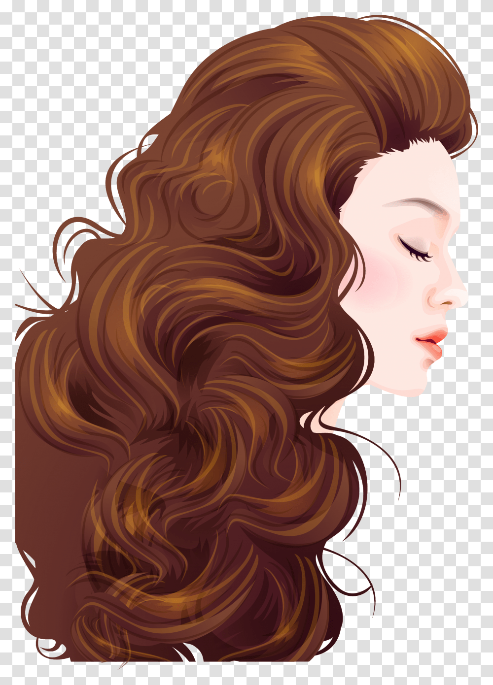 Download Cape Girl Haircut Svg Library Stock Ladies Hair Style, Painting, Art, Head, Wig Transparent Png