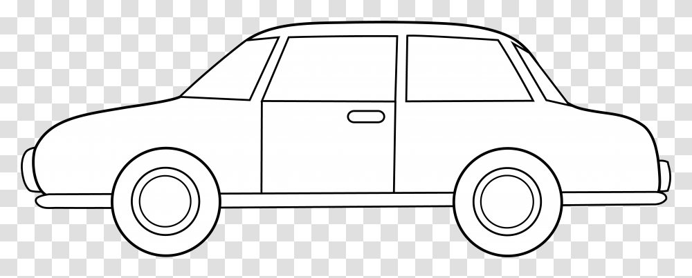 Download Car Clipart Simple Simple Car Art Drawing Clip Art Black And White, Van, Vehicle, Transportation, Caravan Transparent Png