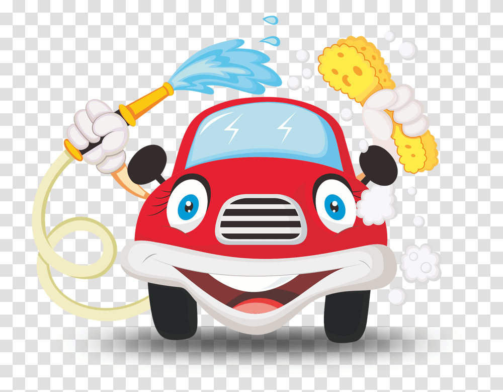 Download Car Wash Cartoon Illustration Car Care Cartoon, Vehicle, Transportation, Automobile, Toy Transparent Png