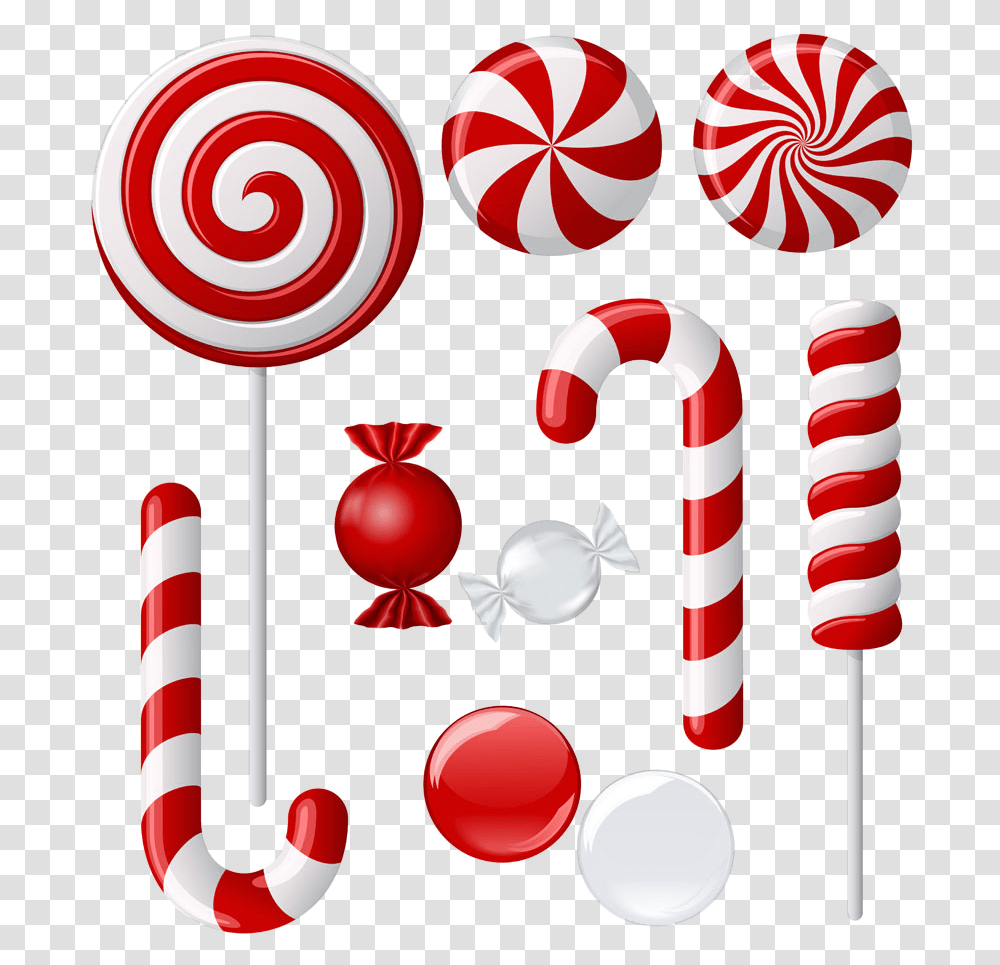 Download Cartoon Candy Canes Christmas Lollipop Vector Candy Canes And Lollipops, Food, Sweets, Confectionery Transparent Png