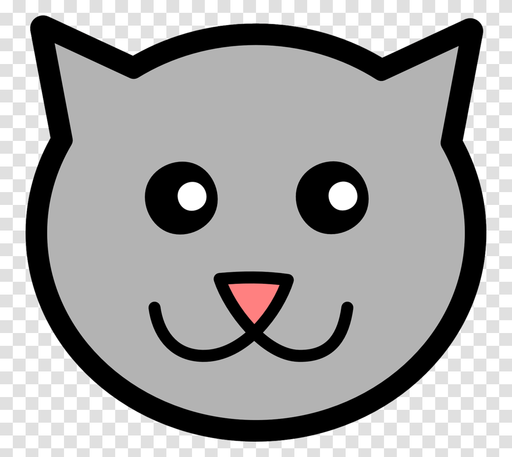 Download Cartoon Cat Face Clipart Cat Kitten Clip Art Cat, Label, Stencil, Pillow Transparent Png