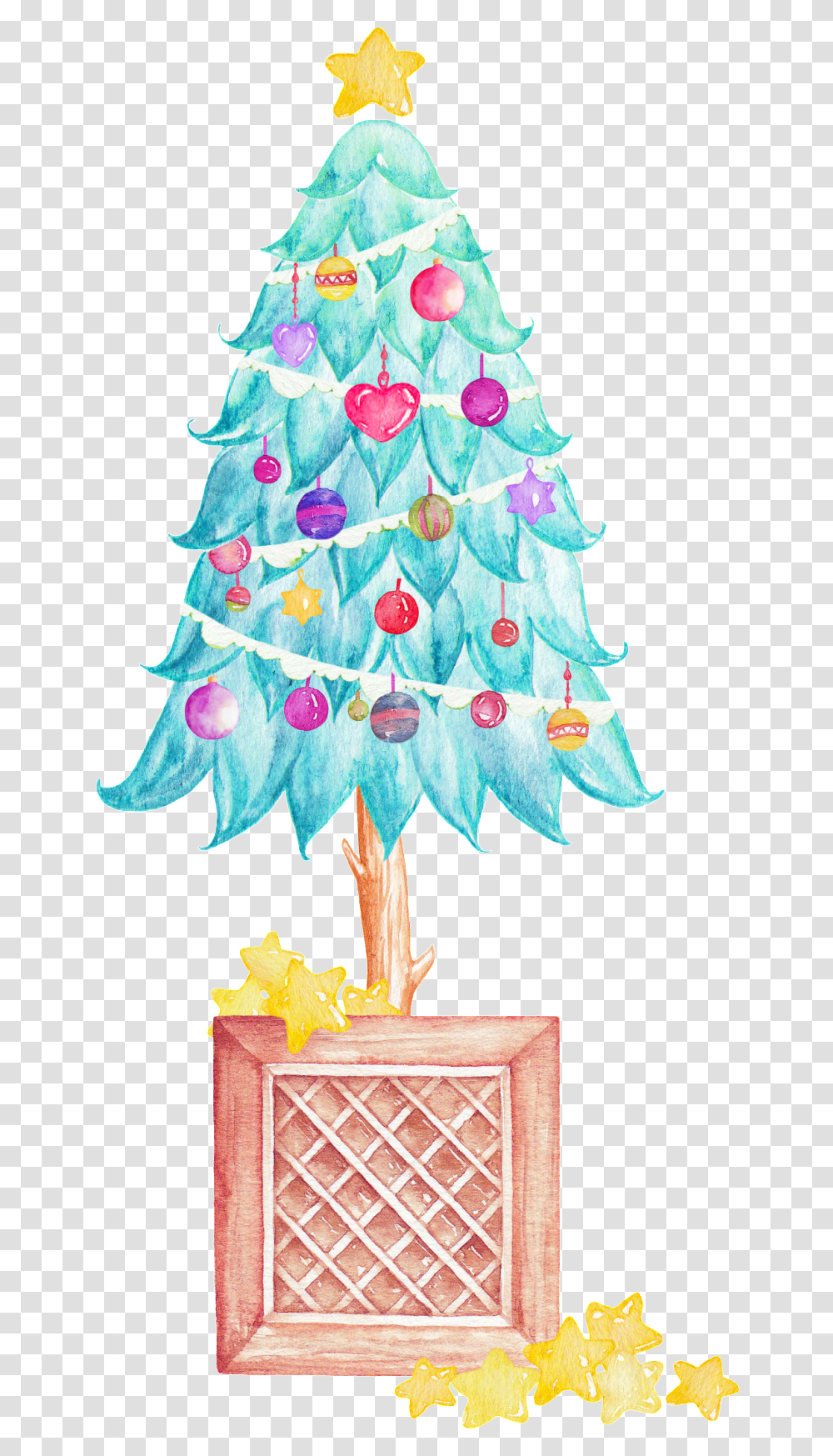 Download Cartoon Cute Christmas Tree Thank Christmas Tree, Plant, Ornament Transparent Png