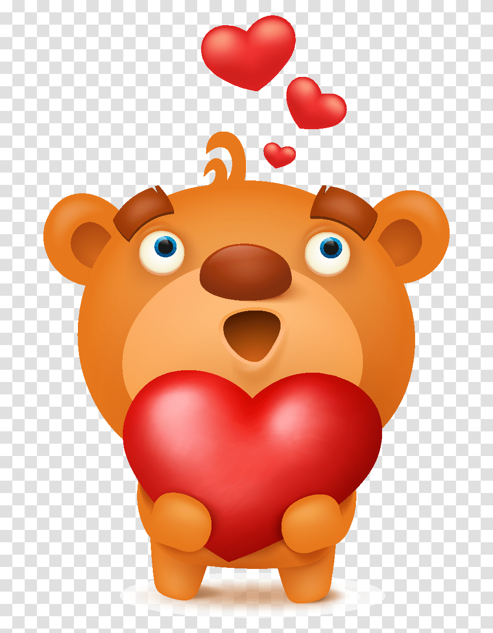 Download Cartoon Cute Heart Shaped Bear Element Teddy Bear Cute Love Shape Clipart, Toy, Mammal, Animal, Pig Transparent Png