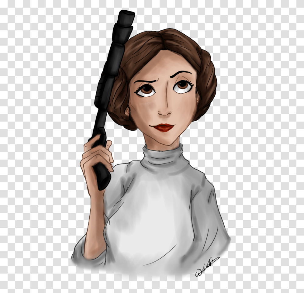 Download Cartoon Princess Leia Leia Star Wars Drawing, Person, Face, Doll, Portrait Transparent Png