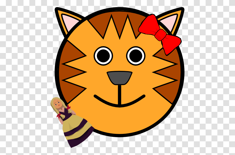 Download Cartoon Tiger Face Clipart Cat Clip Art Cat Clipart, Label, Pin, Toy Transparent Png