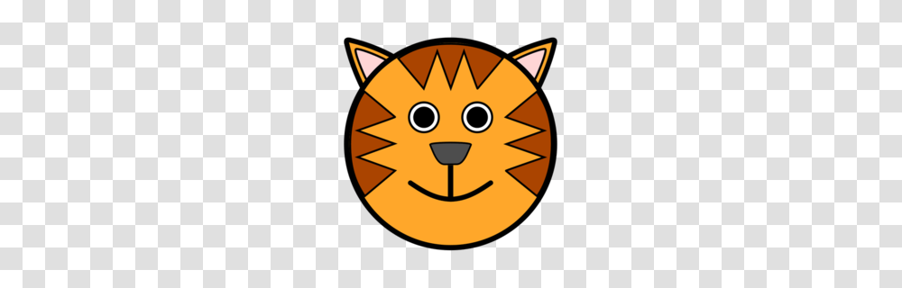 Download Cartoon Tiger Face Clipart Tiger Clip Art Tiger, Label, Sticker, Pin Transparent Png