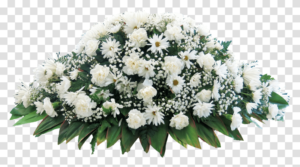 Download Casket Flower Bouquet White Flower Arrangement For Cemetery Transparent Png