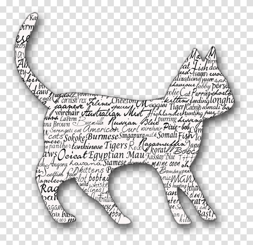 Download Cat Outline Image With No Animal Figure, Mammal, Bird, Art, Bull Transparent Png