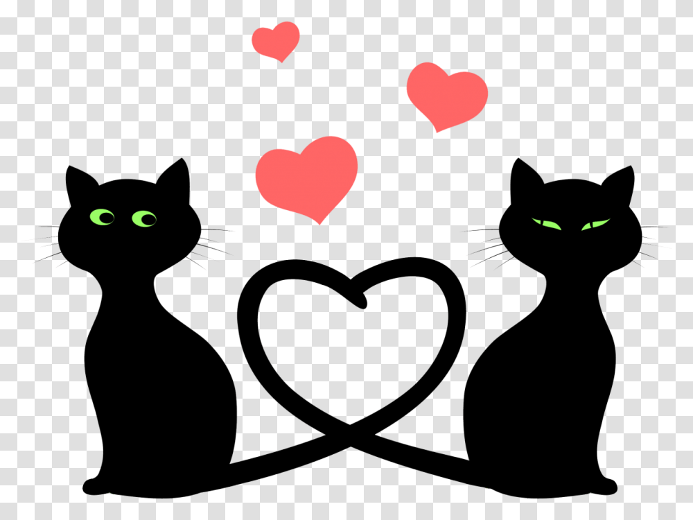 Download Cat Silhouette Images Love Cats Full Size Cats In Love, Pet, Mammal, Animal Transparent Png