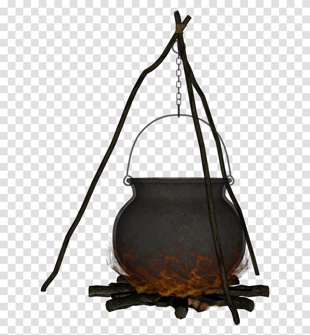 Download Cauldron Image Witches Cauldron Over Fire, Handbag, Accessories, Accessory, Pot Transparent Png