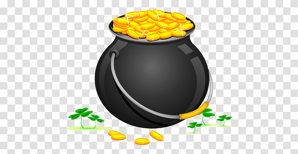 Download Cauldron Vector Leprechaun Jpg Library St Day Pot Of Gold, Jar, Lamp, Bowl, Food Transparent Png