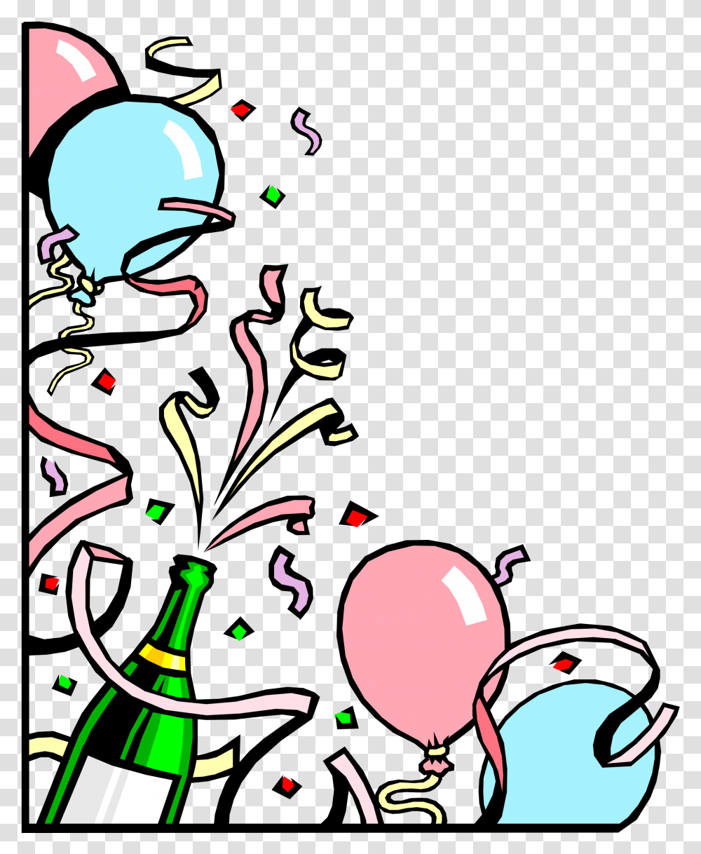 Download Champagne Clip Art New Year Eve Champagne And Balloons Clipart, Graphics, Confetti, Paper, Poster Transparent Png
