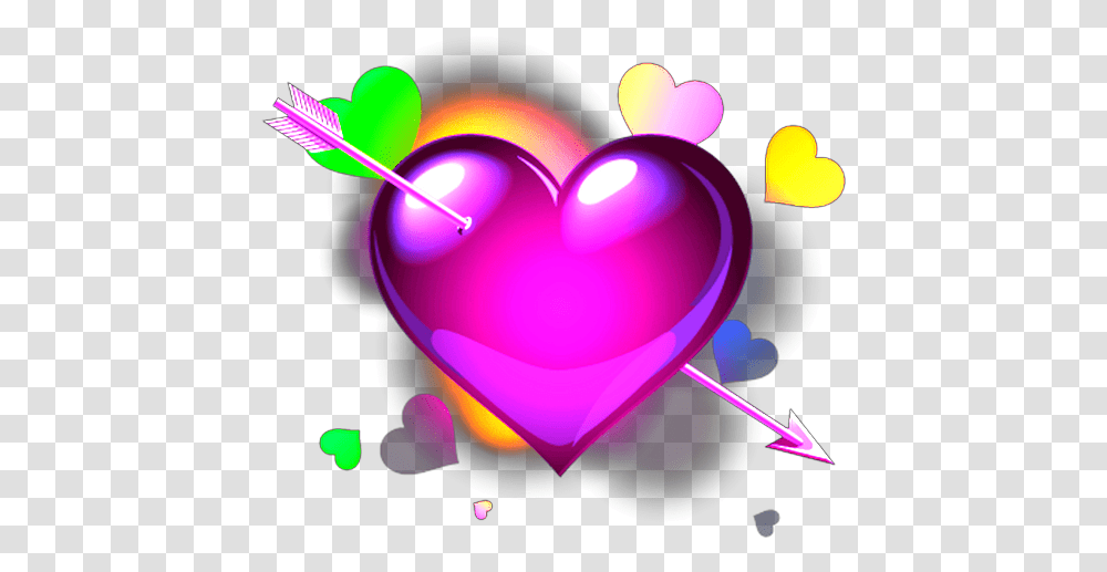 Download Check Out The I Made With Picsart Love Corazon Flechado, Light, Graphics, Heart, Purple Transparent Png