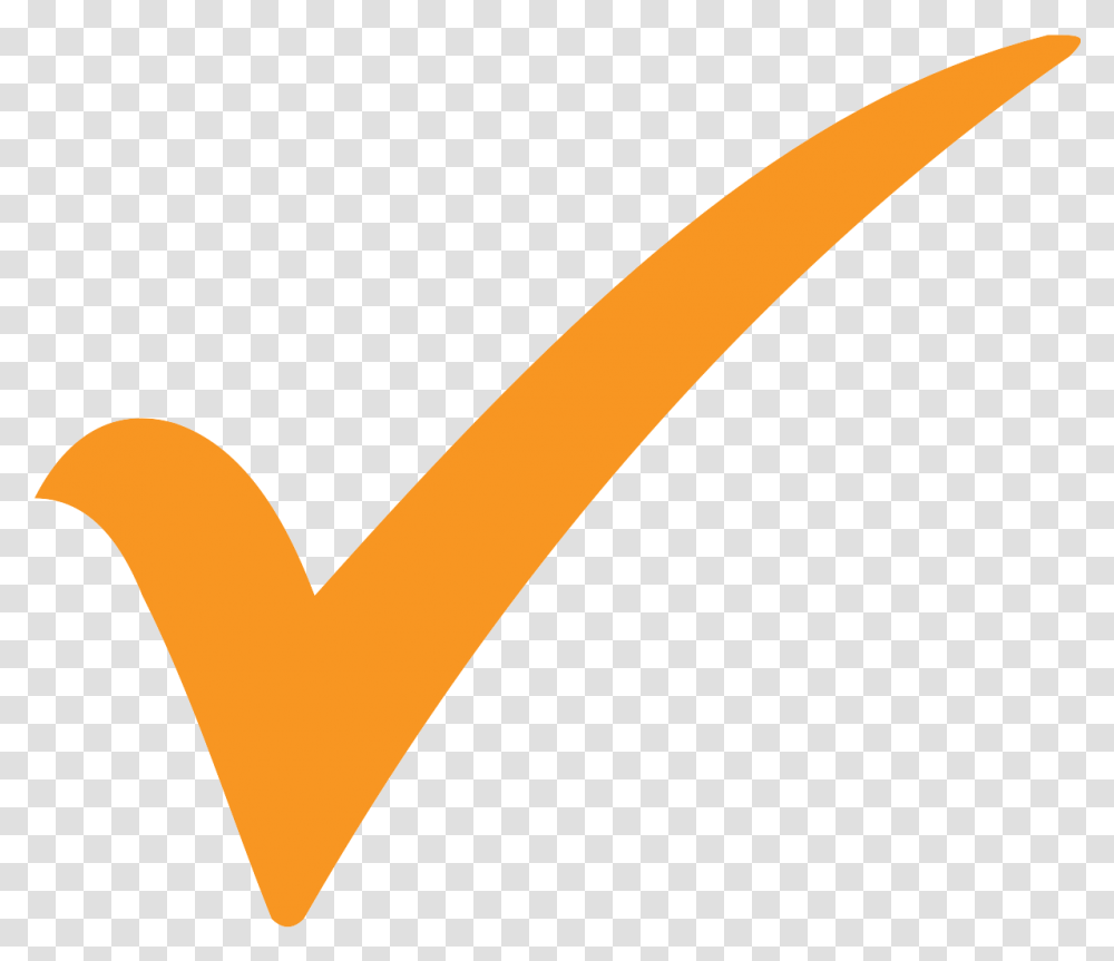 Download Checkmark Uokplrs Background Orange Check Mark, Logo, Symbol, Trademark, Hammer Transparent Png