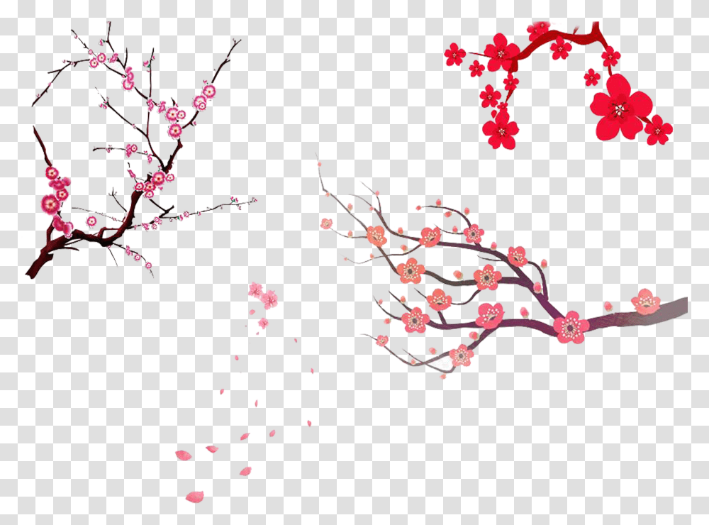 Download Cherry Blossom Tree Branch Simple Cherry Blossom Tree, Plant, Flower, Petal Transparent Png