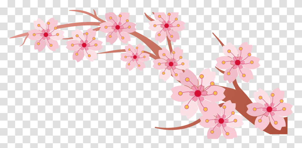Download Cherry Tree Branch Svg Cherry Blossom Clipart, Plant, Flower, Anther, Lily Transparent Png