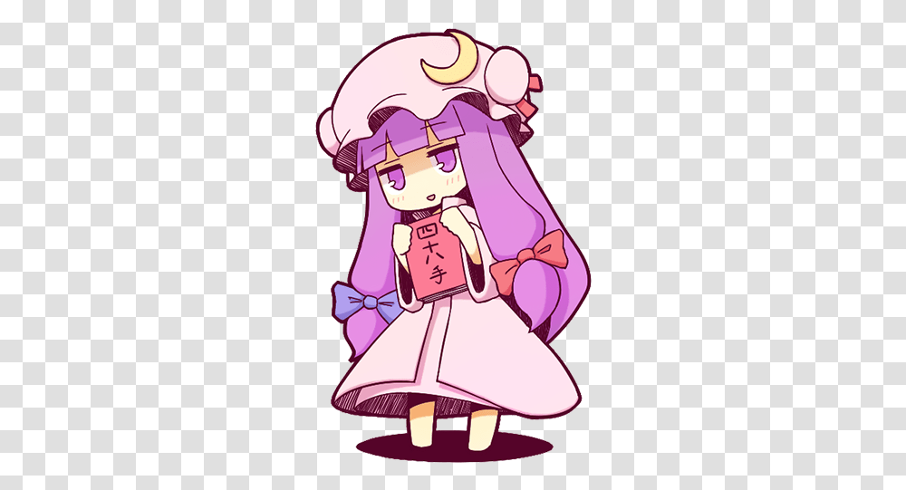 Download Chibi Patchouli Knowledge Chibi Patchouli, Comics, Book, Manga, Clothing Transparent Png