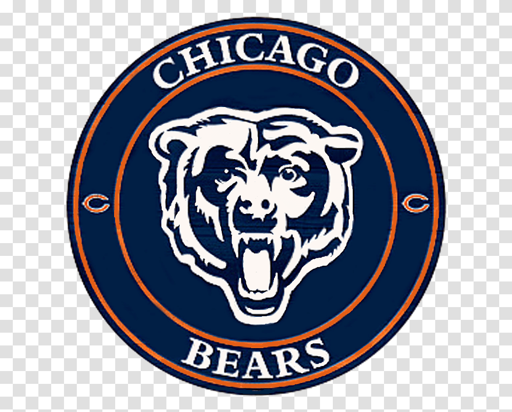 Download Chicago Bears Circle Logo Chicago Bears Logo, Symbol, Trademark, Badge, Rug Transparent Png