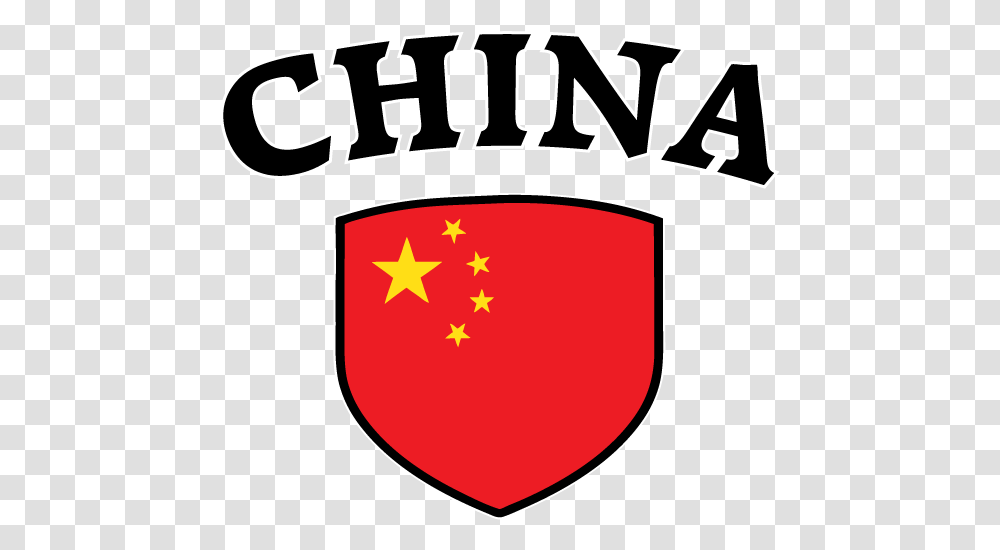 Download China Chinese Prc Five Star Red Flag Crest Soccer Emblem, Armor, Shield, Text, Symbol Transparent Png
