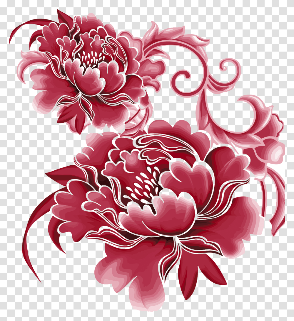 Download Chinese Flower Pattern Chinese Flower Pattern, Graphics, Art, Floral Design, Plant Transparent Png