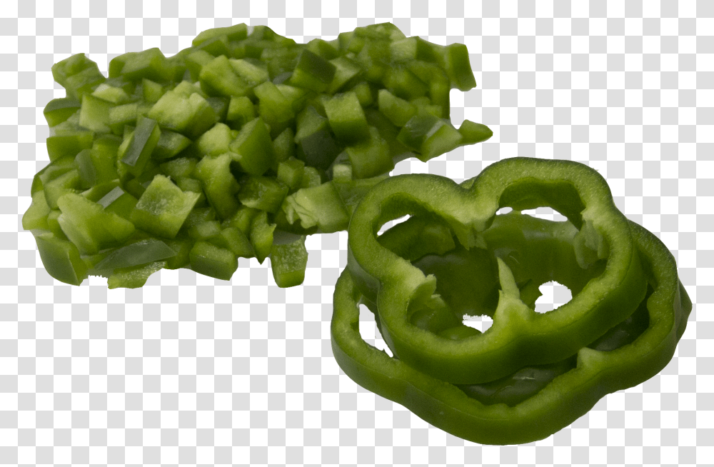 Download Chopped Pepper Chopped Green Bell Pepper, Plant, Food, Vegetable, Rose Transparent Png