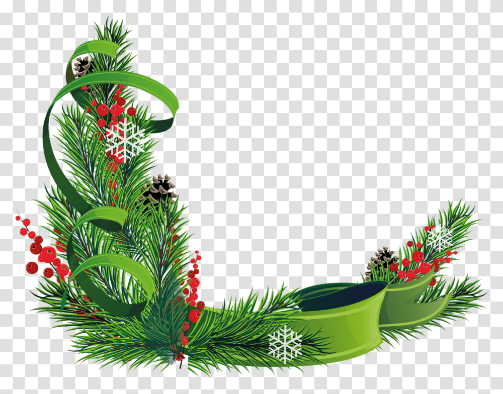 Download Christmas Christmas Corner Border Background, Plant, Ornament, Vase, Jar Transparent Png