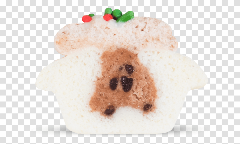 Download Christmas Cookies & Milk Cupcake Small Cross View White Sugar Sponge Cake, Food, Sweets, Bread, Snowman Transparent Png