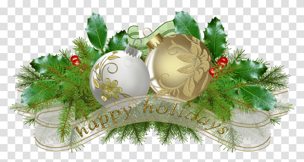 Download Christmas Decor Vector With Decorations Christmas Decorations Vector, Plant, Birthday Cake, Green, Leaf Transparent Png