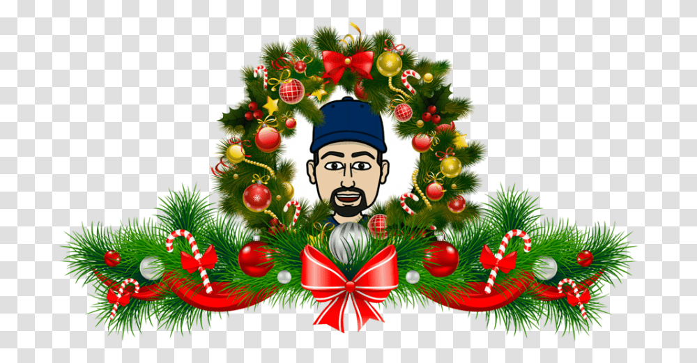 Download Christmas Decoration Clip Art Christmas Header, Christmas Tree, Ornament, Plant, Wreath Transparent Png