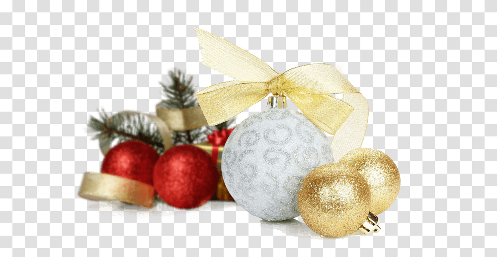 Download Christmas Decorations Gold Silver Christmas Christmas Day, Ornament, Apple, Fruit, Plant Transparent Png