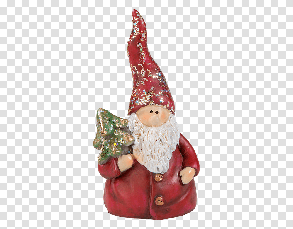 Download Christmas Elf With Pointed Cap Garden Gnome, Clothing, Apparel, Figurine, Party Hat Transparent Png